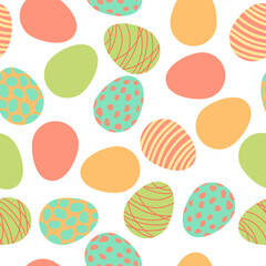 Happy Easter eggs pattern. Cute color background for traditional celebration.