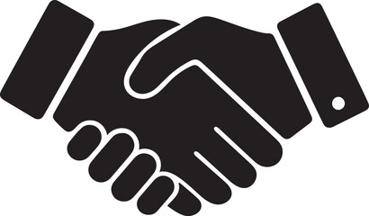 Handshake silhouette icon business agreement, partnership and cooperation symbol vector illustration.