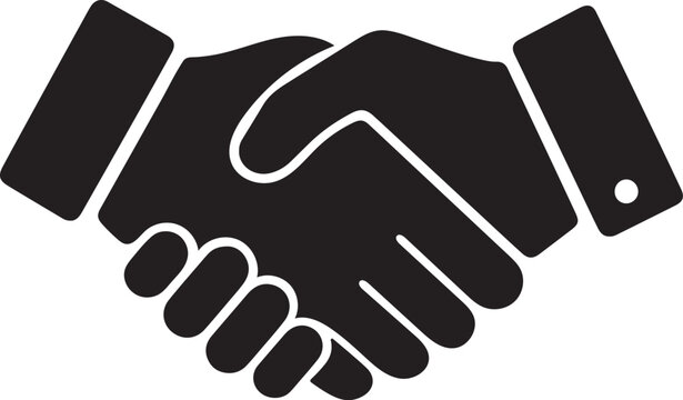 Handshake silhouette icon business agreement, partnership and cooperation symbol vector illustration.