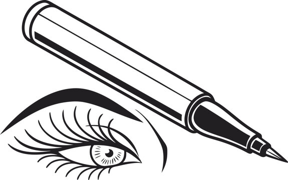 Kajal Line Makeup Illustration. Eye Makeup Kajal Line Design. Black Kajal Eyeliner Line Concept. Minimal Kajal Line Beauty Illustration. Bold Kajal Line Eye Design. Traditional Kajal Line Makeup Art
