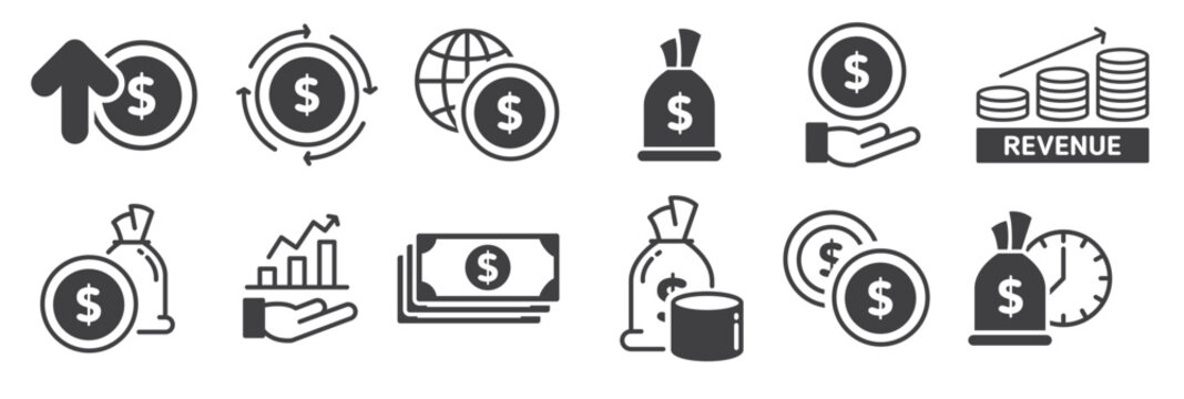 revenue icons vector