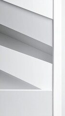 Minimalist White Window Shutter with Geometric Slats and Clean Lines Abstract