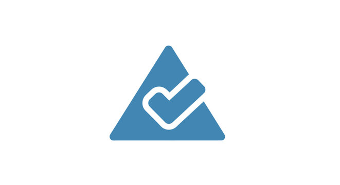 Blue triangle with heart symbol.