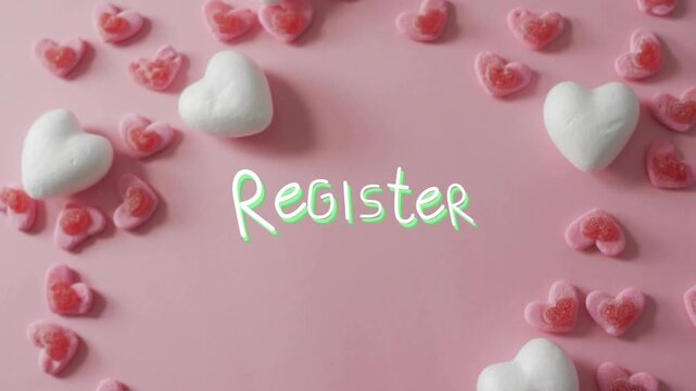 On playback start central ReGister text pulsing while rays cycling pastel hues, highlighting signup