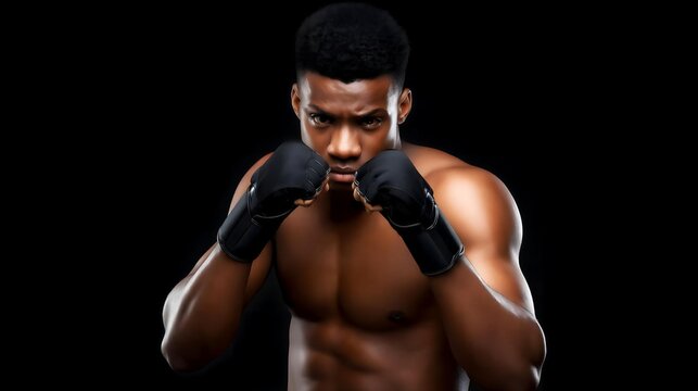 black boxer punching