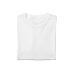 Folded white t-shirt mockup on transparent background