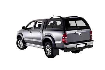 Rear view of a customized pick-up truck