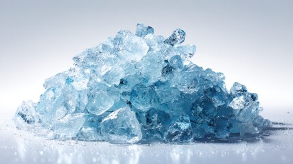Obraz premium Minimal still life: crushed ice pile under studio lighting