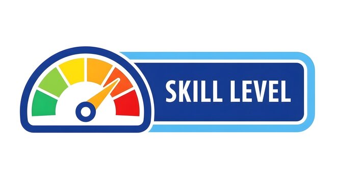 Skill level gauge meter for measuring proficiency and expertise