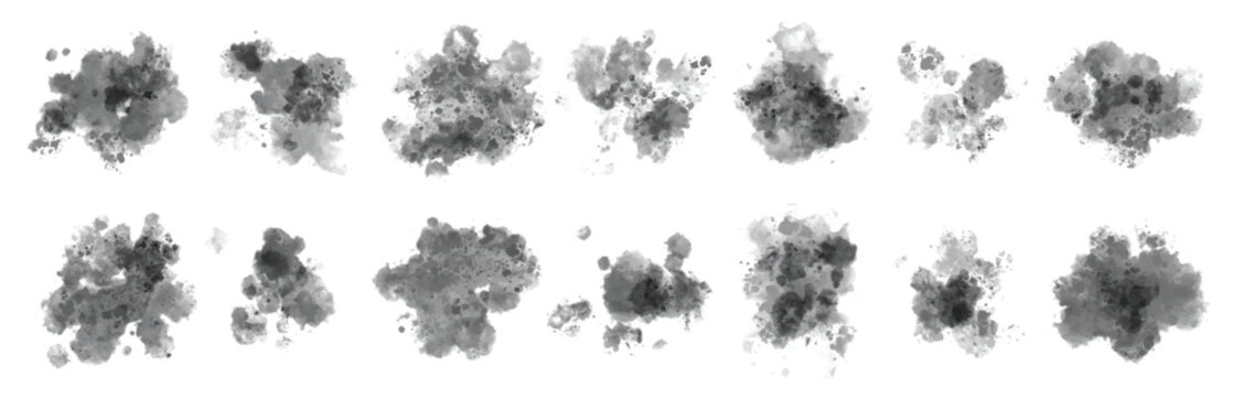bundle of watercolor splash brush drawings ink
