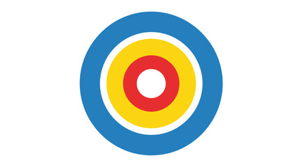 Colorful concentric circles target symbol.