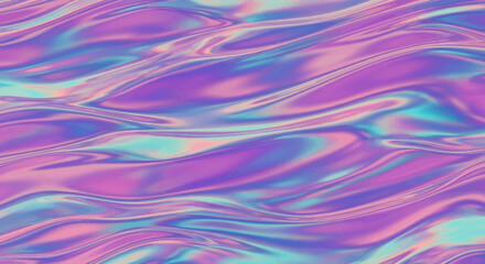 Obraz premium Vibrant purple and blue iridescent waves create dynamic modern background
