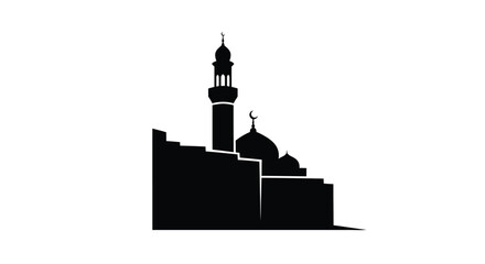 Ramadan Mountain Mosque Silhouette Poster Art