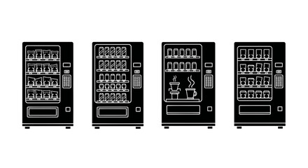 Vending Machine Vector Illustration | Automatic Snack and Drink Dispenser | Retail Machine Design