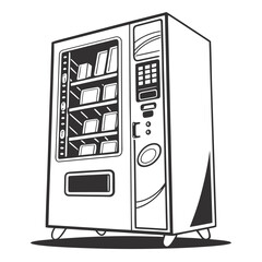 Vending Machine Vector Illustration | Automatic Snack and Drink Dispenser | Retail Machine Design