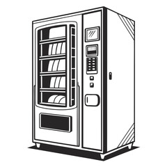 Vending Machine Vector Illustration | Automatic Snack and Drink Dispenser | Retail Machine Design