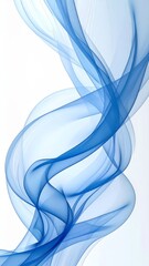 Elegant Blue Swirl Design on White Background Abstract Art