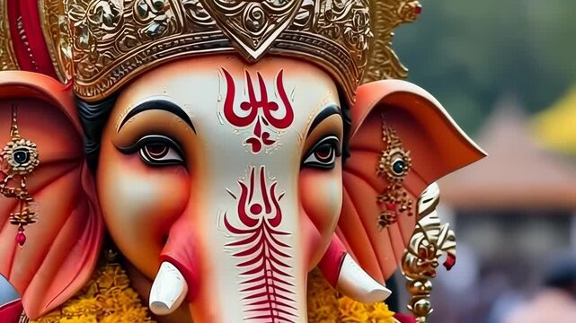 Vibrant Ganesh Idol with Intricate Details for Festive Celebrations
