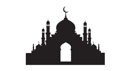 Fototapeta premium Mosque Arch Silhouette for Ramadan Decor