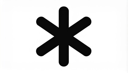 Obraz premium Black Six Pointed Star Shape on White Background Minimalist Design