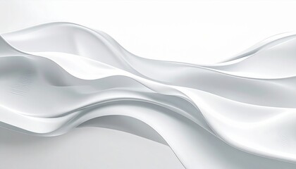 Fototapeta premium Abstract White Waves with Glossy Texture on Plain Background Artistic Graphic