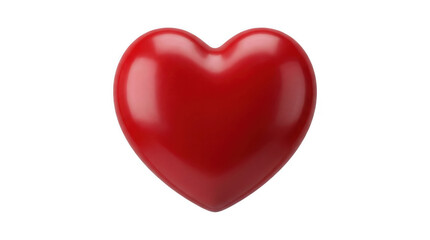 Shiny red 3d heart icon isolated on transparent background