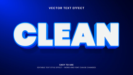 clean editable text effect 3d text vector