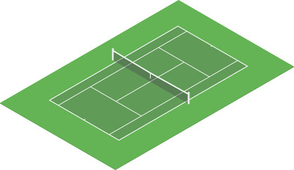 Isometric standard tennis court © kabutlazuardi