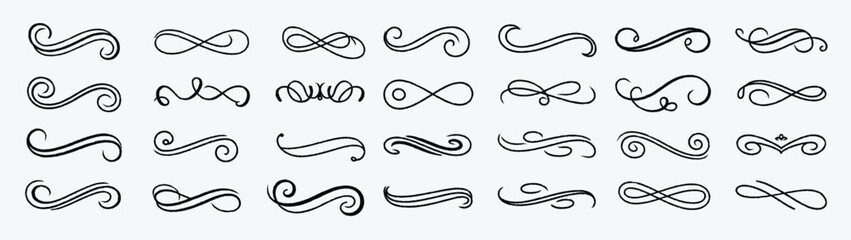 collection of hand drawn flourishes and swirls for © Isohhg