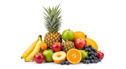 fruits on white background