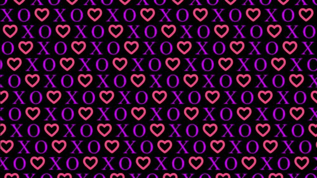 Colorful Hearts and XO Pattern.