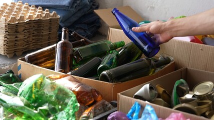 Glass Bottles Waste Recycling. Waste Management