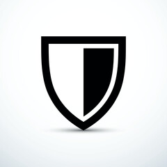 Black shield icon. Vector illustration