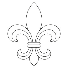Fleur de lis heraldic lily emblem outline illustration © Formatoriginal