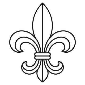 Fleur de lis heraldic lily emblem outline illustration