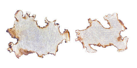 Obraz premium Burnt Paper Pieces with Ancient Magical Inscriptions, Historical Notes, Torn Paper Scraps, Singed Papyrus, Halloween Vibe, Old Books, PNG Format, Perfect for Posters, Events, and Presenta