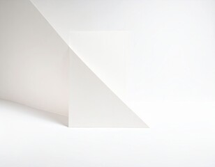 Minimalist Composition Featuring a Translucent Glass Pane on White Backdrop