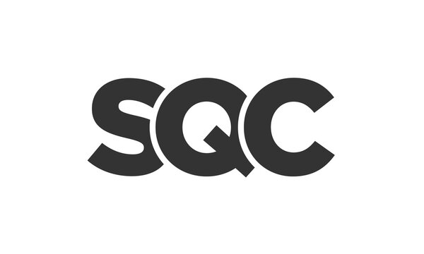 SQC logo design template with strong and modern bold text. Initial based vector logotype featuring simple and minimal typography. Trendy company identity.