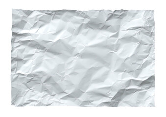 Obraz premium A flat, crumpled white paper sheet, heavily textured with deep creases