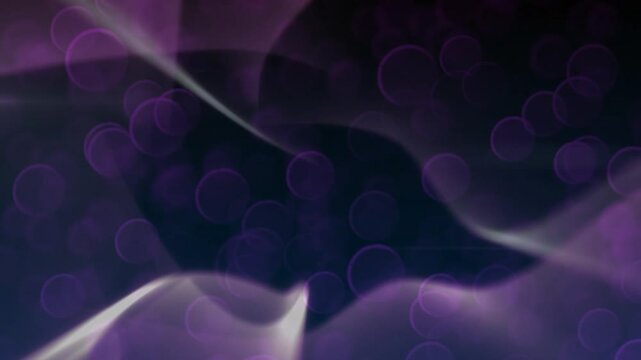 Left-edge veil appearing, animated purple ribbons folding and swirling to frame central dark void