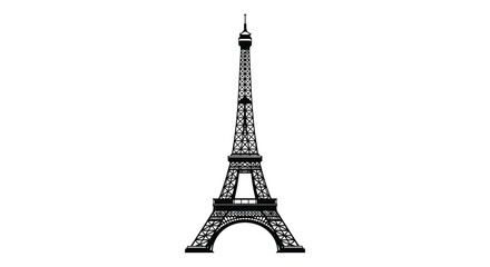 A striking black and white illustration depicts the eiffel tower a prominent landmark of paris france high quality professional detailed