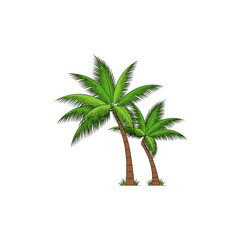 Obraz premium Tropical Palm Trees Vector for Island Travel