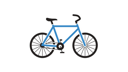Fototapeta premium Blue Bicycle Illustration with Black Wheels.
