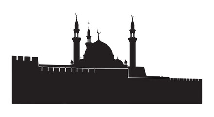 Ramadan Mosque Silhouette Icon Graphic Design