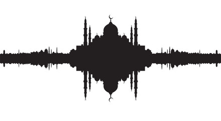 Ramadan Mosque Island Silhouette Graphic