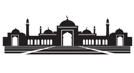 Ramadan Mosque Silhouette Sticker Element