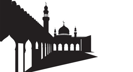 Ramadan Village Mosque Silhouette Greeting Card