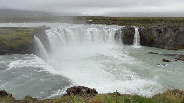The "Waterfall of the Gods": Wide View of Go&eth;afoss, Iceland, Europe