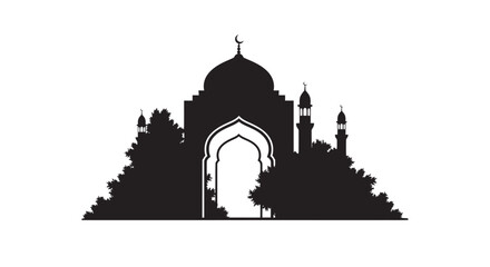 Ramadan Island Mosque Silhouette Laser Cut Design