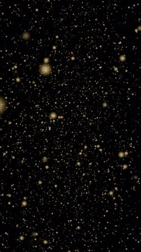 Vertical sparkle particles explotion with bokeh effect on transparent background, Glitters with bokeh. 4K video